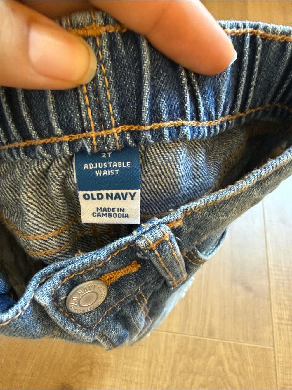 Old Navy Light Blue Denim A-Line Skirt with Frayed Hem